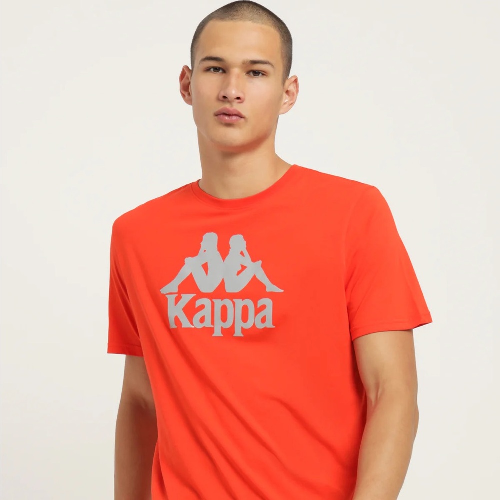 Kappa Orange Short Sleeve Tee with Iconic Logo
